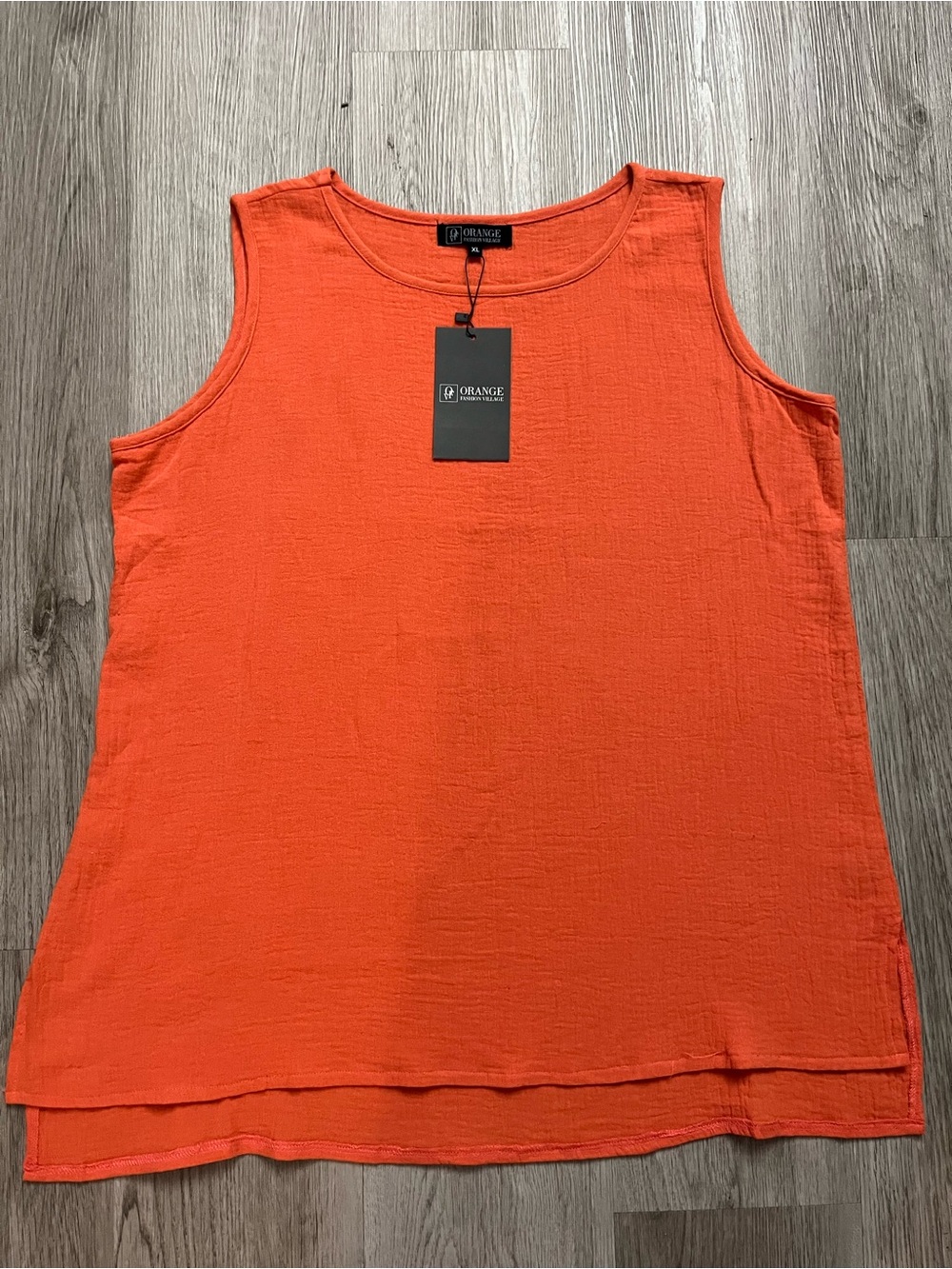 433–NWT Orange Sleeveless Layered Tank Top - Bright Orange